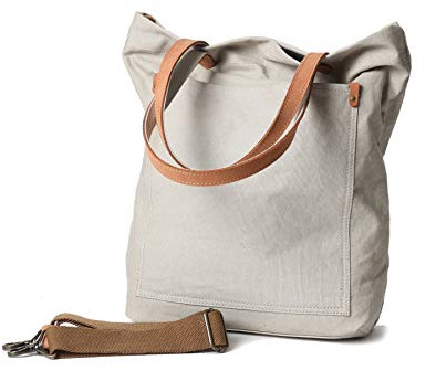 Jeelow Canvas-Tragetasche mit Halbmond-Motiv, Handtasche, Crossbody-Tasche, Geldbörse für Damen und Herren, Reißverschlusstaschen