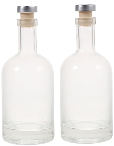 Cabilock 2stücke Glas Weinflasche Mit Schraubverschluss Dickwandig Für Spirituosen Transparente Karaffe Für Zuhause Und Bar Einfache Reinigung Und Ausgießen