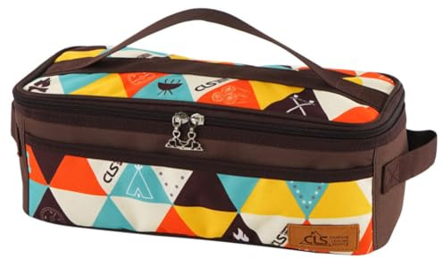 Egurs Bestecktasche Outdoor Besteck Aufbewahrungstasche Essstäbchen Löffel Geschirr Tasche Camping Besteck Organizer Tragegriff Bunte | Camping Organizer Tasche aus Oxford Stoff, Praktischer Tragegriff, zurAufbewahrung von Essstäbchen Löffeln und Gabeln