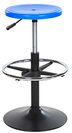 Hocker auf Rädern Computerstuhl, Arbeitshocker, Arbeitsstuhl, PP-Stuhloberfläche, Anti-Aging, leicht zu reinigen, Schule, Labor, Klinik, Drehhocker, 60-80 cm hoch (Color : Blu) Marriage