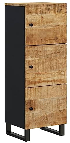 vidaXL Highboard mit 3 Türen 40x33x110 cm Massivholz Mango & Eisen