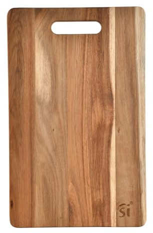 SAN IGNACIO Agros - Tabella tagliata di 40x25x1,6 cm - prodotta in legno di acacia resistente - custodia a colori Kraft con pellicola trasparente - per uso quotidiano - facile da lavarsi