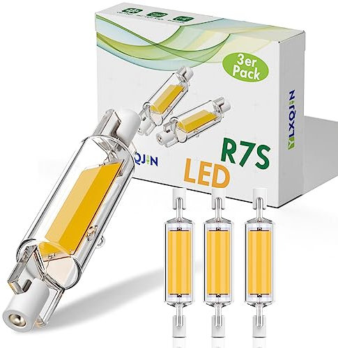 YLXQJIN R7S LED 78mm Dimmbar Glühbirne, 10W LED R7S 78mm COB Birne, R7S LED Bulbs Ersetzt 80W R7S Halogen Leuchtmittel, 800LM, AC/DC 220-240V (3pcs Natural White, 78mm 007)
