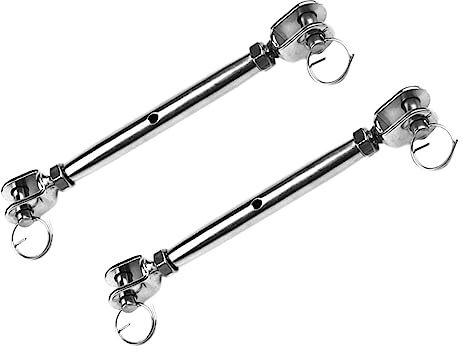 CLISPEED Turnbuckle Rigging Screw Pcs Stainless Steel Turnbuckle for Wire Rope Tension Adjustment