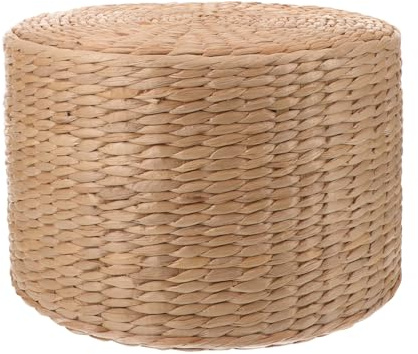 Tabouret Tressé Portable, Petit pour Garçon Fille Siège Rond, Marron | Rotin, Herbe Marine et Jute , Finition Tressé à Main, pour Chaussures D’garçon Fille, Patio