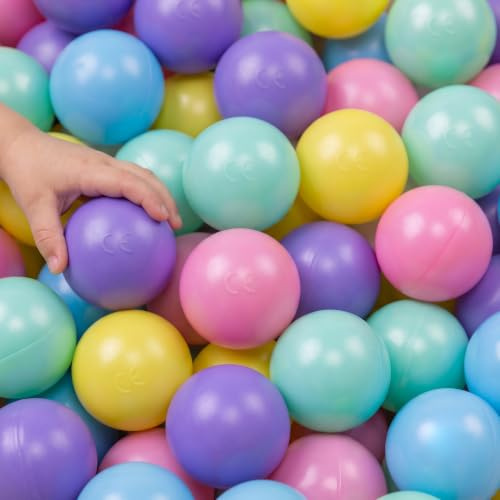 LittleTom Dès la Naissance : 50 Balles pour Piscine a Balle pour Bébé - 5,5cm Boule Plastique Enfant Balle de Jeu - Boule pour Bebe Balles Plastique Boules pour Piscine à Boules Jeux pour Enfants