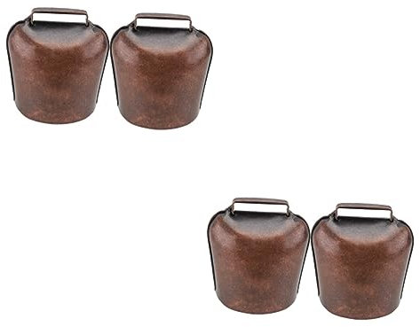 VILLCASE 4stücke Thicken Tierglocken Für Schafe Pferde Und Kühe Hängende Alarmglocken Robustem Rot Und Bronze Klänge Für Tierhaltung Und Dekoration