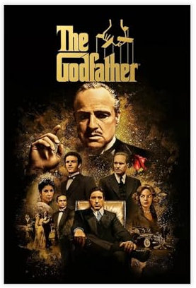 Der Pate (1972) Der Pate Filmplakat Klassiker Don Vito Corleone Der Pate Geschenkplakat Der Pate Leinwandposter Wandkunst Dekordruck Bild Gemälde für Wohnzimmer Schlafzimmer Dekoration 40,6 x 61 cm