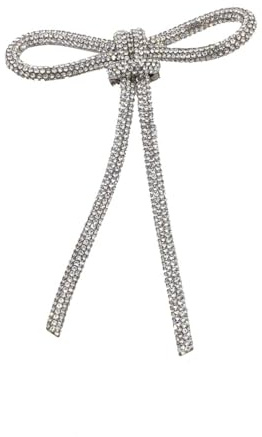 Strass Bogen Brosche für Damen lange Quasten Anstecknadeln Elegante Kristall Bowknot Corsage für Kleid Anzug Hemd Kleidung Accessoires Hochzeit Party Schmuck