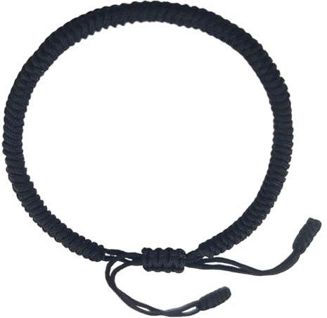 VDKIDKT Lucky Bracelet for Women Men, Kabbalah Black String Bracelet for Protection, Tibetan Bracelet Black Buddhism Vajra Knot Protection Bracelet with a Talisman