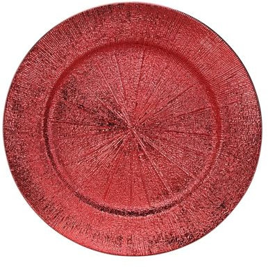 Home & Styling Collection Koopman International B.V - 4 Assiettes DE PRÉSENTATION Glamour 33CM Rouge