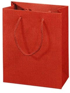 Geschenktragetaschen mittel Leinenstruktur matt rot 17 + 8,5 x 21 cm, 20 Stück