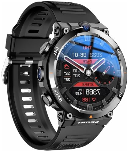 HYYKEJI 4G SIM Card Smartwatch, Smart Watch with 1.39 Round Screen, Dual Camera, NFC Positioning, Support APP Custom Dialing, Ultra Thin Body