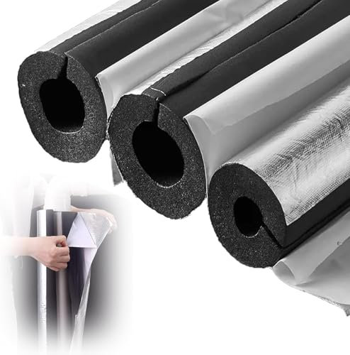 Selbstklebende Rohrisolierung ID 22 27 34 43 48 60 76 89 108 110 114 120 mm Schaumstoff Schlauch Isolierung Rohr Dämmung 20mm 30mm Rohrdämmung für Heizung, Sanitär, Klimaanlagen(TK 20mm,ID 110 mm (4.