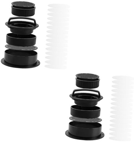 BESPORTBLE 2 STK Burgerpresse doppelte Werkzeuge Plus Hefter-Werkzeuge automatisch Füllwerkzeuge Easy putz ölpapier Grinder Hamburger, die Werkzeuge herstellen Hamburger Hersteller Abs Black