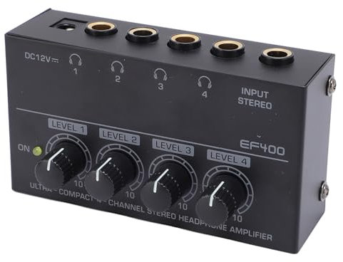 Amplificateur de Casque Stéréo à 4 Canaux Portable, Amplificateur D'amplificateur D'écouteur à 4 Voies pour la Scène Studio Music Studio, Stéréo Splitter des écouteurs avec