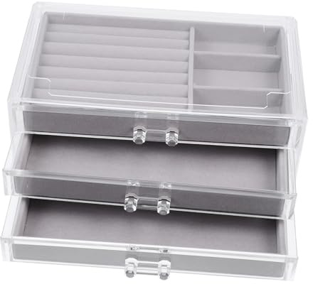 BESPORTBLE Joyero De Organizador De Joyas De Fieltro Cajón Para Joyas Transparente Cajón De Escritorio Hogar Para Collares Pendientes y Anillos
