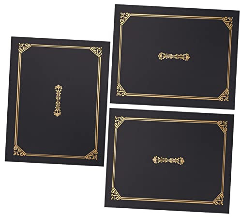 OSALADI 3pièces Lot De Porte-diplôme Pliables Carton Pour Certificats De Format Lettre Couverture De Protection De Document Et Rangement De Diplôme