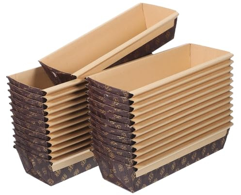 Hemobllo Set 25 Teglie Carta Barchetta per Pane, Stampo Torta Resistente Alta Temperatura Conduzione Calore Uniforme, Forno e Dolci Banquet