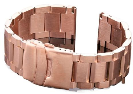 HMFANG Klockarmband i rostfritt stål Kvinnor Män Metall Klockarmband Länkarmband 18 mm 20 mm 22 mm 24 mm Tillbehör Silver Rose Guld Svart(Rose Gold,20mm)