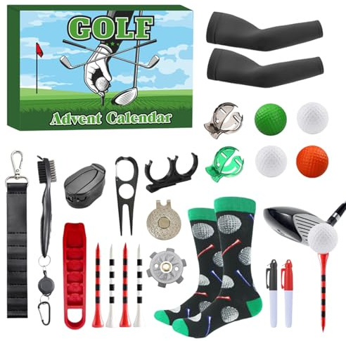 Generisch Golf Adventskalender, Golf Adventskalender Mit 24 Tagen 24-Tägiger Kalender Mit Tees, Bällen Und Markierungen Für Golfer Zum Sammeln