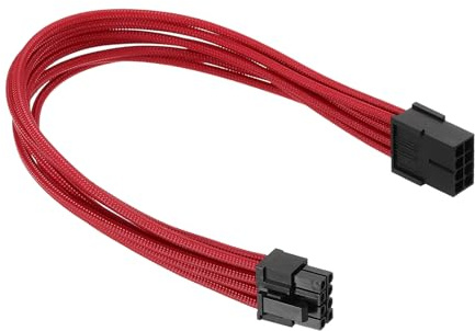 PATIKIL PCIe Cable 8 Pin Male to 8 Pin (6+2) Male 18AWG 300mm/12 Inch Long, 1Pcs GPU Power Supply PCI Express Power Adapter Cable for Graphics Card, Black Red