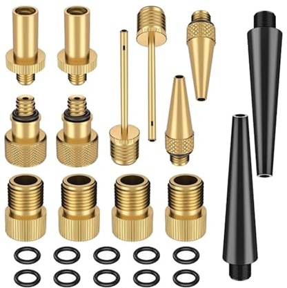 drburpily Kit d'adaptateurs pour valves Presta et pour Schrader, adaptateurs fiables pour valves de pneus de vélo, Pompe à air, compresseur d'air, Pompe à Ballon Basket, Ensemble 24 pièces 1