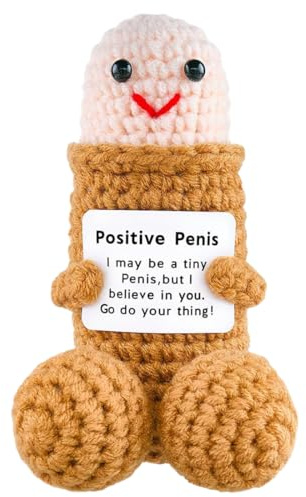 Positive Girasole Idea Regalo Compleanno- Creative Knitted Positive Doll- Gadget Scrivania Carino Portafortuna, Regali Originali per Laurea Collega Sorella Amica Ufficio