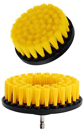 OxoxO 4in+5in Drill Brush - Soft Medium Power Drill Attachment Scrub Cleaning Brush Kit for Bathroom Showers Tile Grout Kitchen Pool Glass Carpets Upholstery Leather