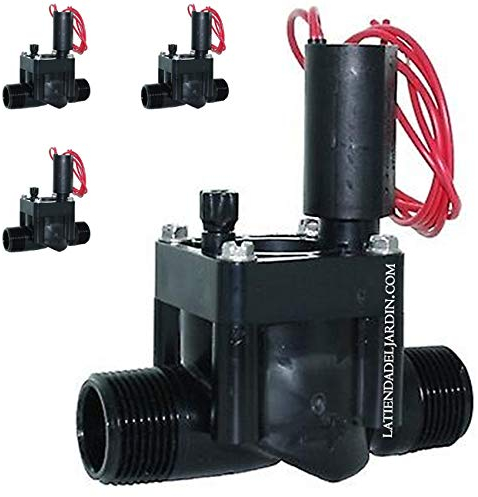 Suinga Confezione da 4 elettrovalvola PGV-100MM Hunter 1 24V Filettatura maschio compatibile con qualsiasi programmatore nero