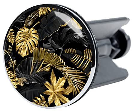 Sanilo Waschbeckenstöpsel, viele schöne Stöpsel für das Waschbecken zur Auswahl, universal mit Motiv (Golden Leaves)