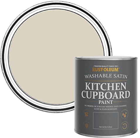 Rust-Oleum Light Brown Scrubbable Kitchen Cupboard Paint in Satin Finish - Hessian 750ml