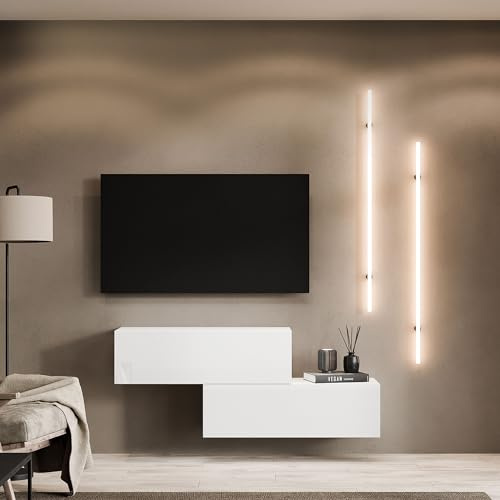 Planetmöbel TV Schrank 200 cm Wohnwand Lowboard Set