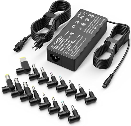 XOUBZ 90W Universal Laptop Charger Compatible with HP Lenovo Dell Acer Asus Toshiba IBM Fujitsu Notebook Ultrabook Chromebook Computer Charger AC Adapter Power Cord with 16 Tips