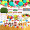 ZLPBAO 162 Pcs Hawaiano Luau Falda de Mesa Set de decoración con Aloha Globos, Decoración de Fiesta de Verano Beach de Fiesta Tropical de 9.6FT con Hojas de Palma Flores Hawaianas Paraguas