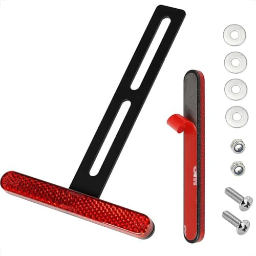 evermotor Reflektor Motorrad Hinten mit Lange T-Halter, 2 Stück, E-geprüft | 100mm Mini Rückstrahler, E4-geprüft, Schmal Rot, Roter Hinten Rückstrahler Katzenauge, für Motorräder, ATV, Fahrrad