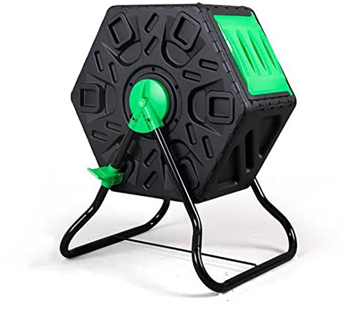 Composteur de cuisine d'extérieur de 60 L – Composteur rotatif pour jardin et cour – Solution de compostage écologique efficace (vert)