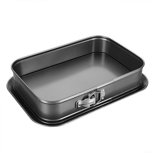 Besttoolifes Moule à gâteau rectangulaire, fond amovible, plateau à cheesecake en acier carbone, antiadhésif à dégagement rapide, chaleur uniforme, passe au lave-vaisselle, 28 x 18 cm