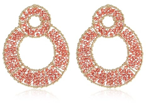 Boho-Ohrringe mit Perlen für Damen – Kristall- und Glasperlen-Hängeohrringe im Bohemia-Stil – Statement-Ohrringe für Frauen
