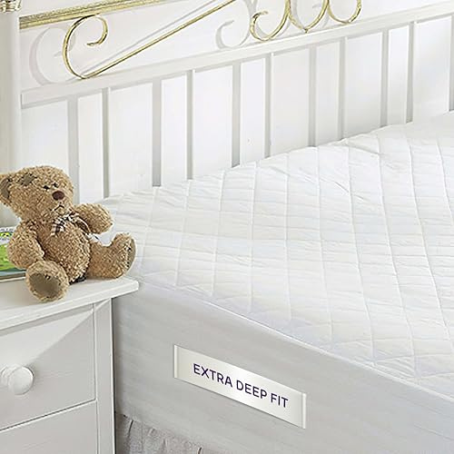 Linens Limited - King Size Mattress Protector, Anti Allergy, Extra Deep Quilted Mattress Cover, Snug Fit, Soft and Luxurious Egyptian Cotton, Durable, Easy to Clean