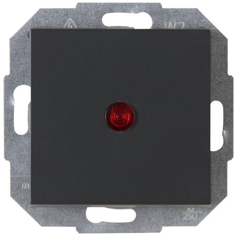 Kopp 588665080 Athenis Kontrollschalter mit Glimmlampe, anthrazit