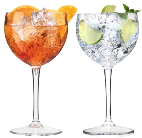 Avenue Haut de gamme en polycarbonate incassable Bar/Copa Ballon Gin. Lot de 2 verres. Contenance 400 ml.
