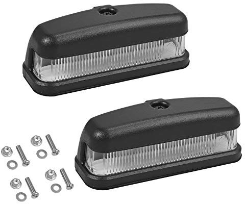 Justech 2PCs LED License Plate Light Number Plate Lights IP67 Waterprrof Screws Included for 12/24V Car Trailer Truck Lorry