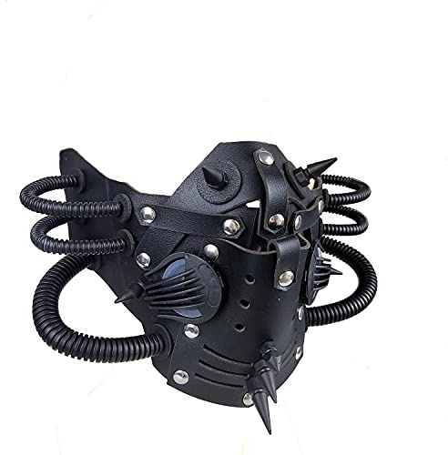 Ubauta Steampunk Ledermaske Cosplay Maske Punk Rivet Maskerade Maske-Schwarz