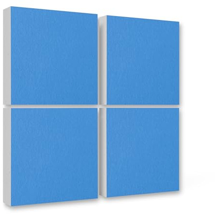 platino24 Schallabsorber COLORE aus Basotec G+ I Akustikpaneele mit Akustikfilz I 4 Wand-Paneele in Hellblau I Akustikplatten zur Schalldämmung in Büro, Studio & Wohnung