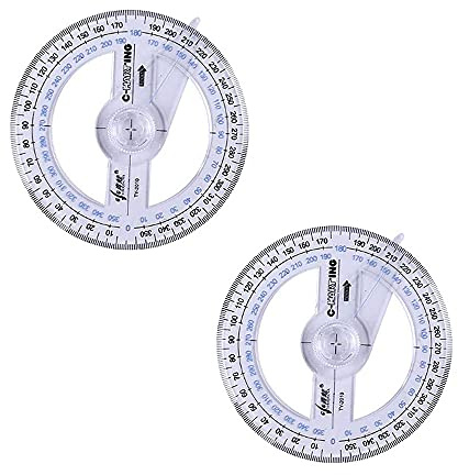 2PCS 360 Degree Angle Measure Circle Protractor 360 Degree Protractor for School Classroom Office Drafting Measuring