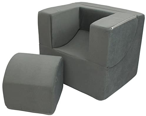 Kindersessel Minisessel Relaxsessel Klappsessel Relaxliege aus Schaumstoff (Farbe: grau)