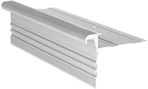 90 cm Treppenprofil STANDARD 14,5 mm - Treppenkantenprofil für Treppenverkleidung und Treppenrenovierung - Farbe: Silber