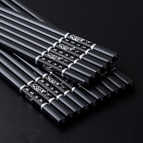 Bacchette da 25,3 cm in Lega Cinese for Sushi Nero Hashi Chop Sticks Stoviglie (Color : B)