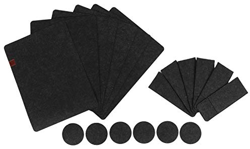 18 Stück/Set Tischsets mit Untersetzern und Bestecktaschen, Filz-Tischsets, runde Tassenmatten, rutschfeste, hitzebeständige Matte